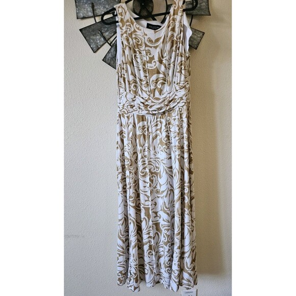 Perceptions NY Sleeveless Floral Ruched Waist Casual Dress women’s size M. - Picture 2 of 10